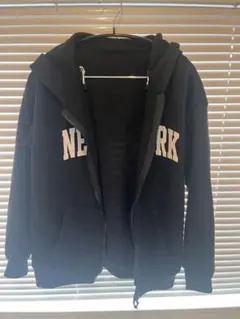 NEW YORK ロゴ ジップアップパーカー ブラック