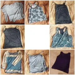 レディースインナー8点セット キャミソール タンクトップ カップ付き 長袖