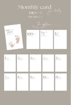 ♪好評販売開始/□人気No.1//月齢カード14枚 足形 マンスリーニューボーン