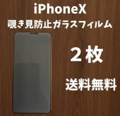 【新品・未使用】iPhoneⅩプライバシー保護フィルム　２枚　送料無料