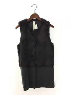 PECHINCHAR ラビットファー ニットベスト ブラック FREE