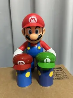 マリオ　フィギュア　USJ スーパーマリオ　マリオ&ルイージ お菓子缶付き