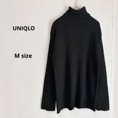 UNIQLO ユニクロ　タートルネックリブニット　M ブラック　長袖