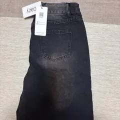 ダメージ加工 ブラック ハイウエストデニム