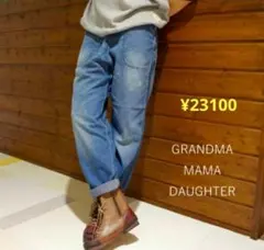 グランママドーター デニムワークパンツ サイドジップ ビンテージ加工 M
