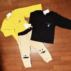 新品 長袖カットソー100cm 2枚 × スウェットパンツ 95cm 西松屋