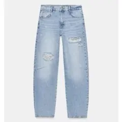 ZARA♥️完売商品 バギーレースデニムパンツ ライトブルー 40 13号