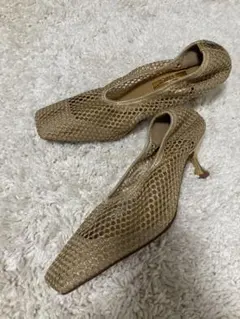 GRISE Le Talon メッシュパンプス ゴールド 23.5cmのサムネイル
