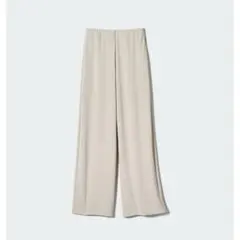 新品！　ユニクロ　 クレープジャージー　ストレートパンツ/丈短　単品　ベージュ