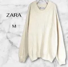 ZARAザラ　アイボリークルーネックニット　M