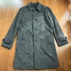 B：MING by BEAMS ウール チェック柄 コート グレー メンズM