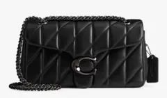 【新品】COACH タビー ショルダー バッグ 26・キルティング ブラック金具