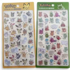 数量限定 韓国限定 ポケモン ドロップシール 3D クリスタル 2種セット