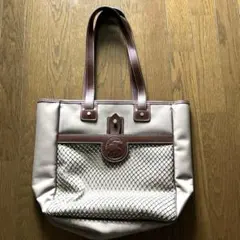 【中古美品】ハンティングワールド トートバッグ ブラウン キャンバス レザー