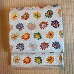 袋帯　白地　唐花　金