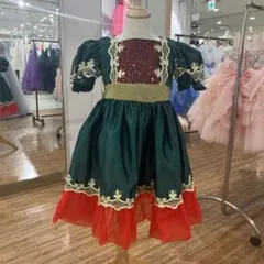 キッズ フォーマルドレス 緑と赤 140cm