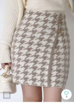 royal party ロイヤルパーティー ハウンドトゥースシャギーミニスカート