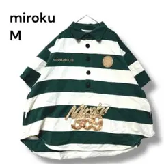 希少　miroku 369 ポロシャツ　オーバーサイズ　Ｍ　ポケット付　ボーダー
