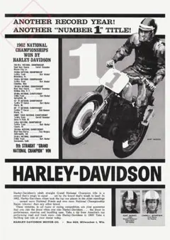ポスター★ハーレーダビッドソン 1962年チャンピオン広告☆バート・マーケル
