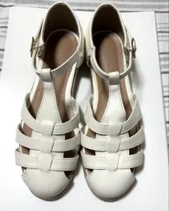 GLOBAL WORK ラクッショングルカサンダル ホワイトM23〜23.5cm