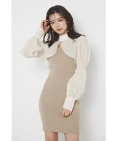 新品未使用ボレロセットレイヤードニットワンピース