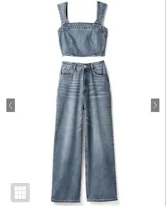 ビスチェXワイドパンツデニムセットアップ[gm604]