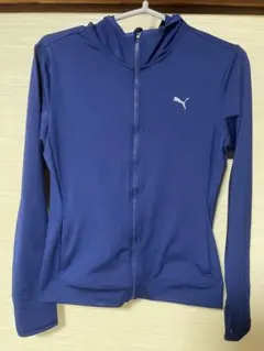 PUMA フード付き ジップアップジャケット S 青