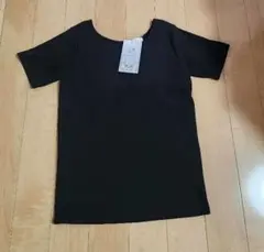 エブ楽 T-PLUS カップ付き半袖Tシャツ ブラック L