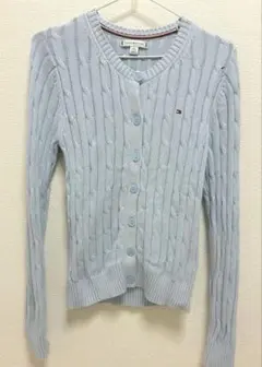 TOMMY HILFIGER ライトブルー ケーブルニット カーディガン