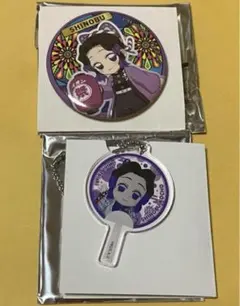 鬼滅の刃　胡蝶しのぶ　みに隊士 お揃いクリアうちわ　アクリルチャーム 缶バッジ