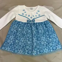 アナ雪 エルサ なりきり 裏起毛 ワンピース 90cm 新品 未使用 少々難あり