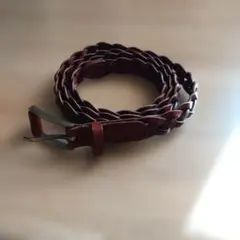 ブラウン 編み込みベルト