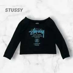 STUSSYステューシー クロップド丈 トレーナー 長袖 ブラック レディース