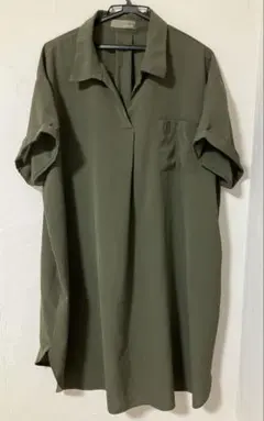 オリーブ シャツ　半袖　４Ｌ　大きいサイズ　中古品