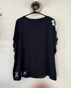 レディース3XL 黒Tシャツ ユニクロエアリズムのリメイク品