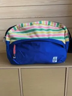 CHUMS 青 ストライプ ショルダーバッグ
