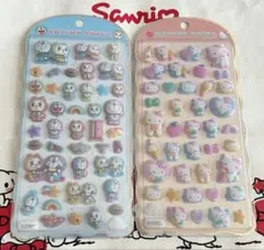 クラックス ドラえもん ハローキティ コットンパフィー シール 2点セット
