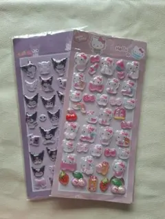 ハローキティ＆クロミ ぷっくりシール2枚セット