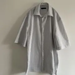 【美品】ZARAザラ★ストライプメンズ半袖シャツ