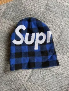 Supreme チェック柄 ニット帽