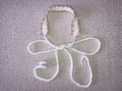 ヘッドドレス ホワイト×ピンク ハンドメイド