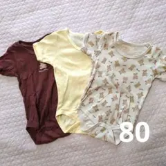 ベビー肌着　西松屋半袖3枚＋ユニクロ長袖1枚　4枚セット