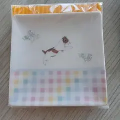 犬のイラスト付き陶器小皿