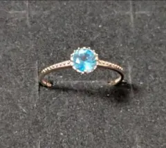 【現行品】ジュエリーツツミ ロンドンブルートパーズ k10 リング 16.5号