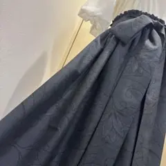 No.447 大島紬リメイク6枚剥ギャザースカート　７マルキ