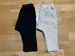 GU BABYサマナルパンツ(10分丈)(リブ) 2色セット　80