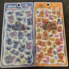 正規品　プチドロップステッカー　スティッチ　くまのプーさん シール