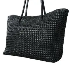 美品★ REN レザーメッシュ　ゴートメッシュ トートバッグ 黒のサムネイル