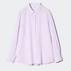 UNIQLO ユニクロ レーヨンブラウス 紫 パープル シャツ L 長袖のサムネイル