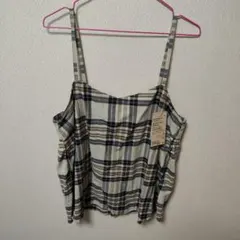 【新品】無印　マドラスチェック　キャミソールブラウス　XL